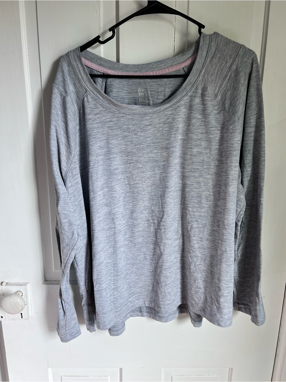 RBX Women’s Heather Gray Scoop Neck Long Sleeve Top size 2XL